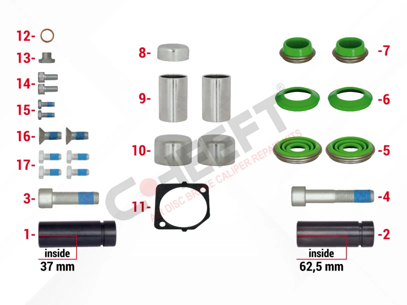 Caliper Overhaul Repair Kit
