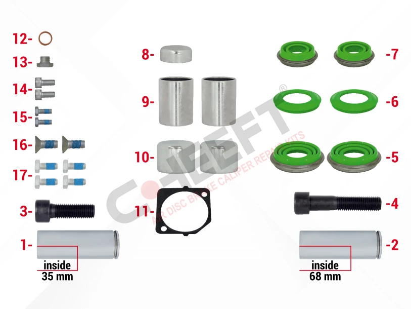 Caliper Overhaul Repair Kit