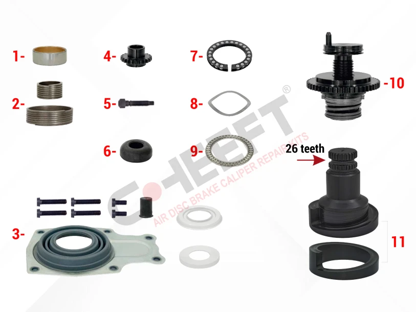 Caliper Overhaul Repair Kit (Front - Left)