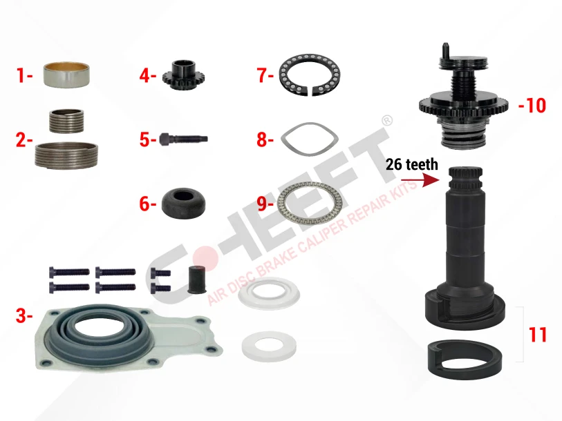 Caliper Overhaul Repair Kit (Rear - Left)