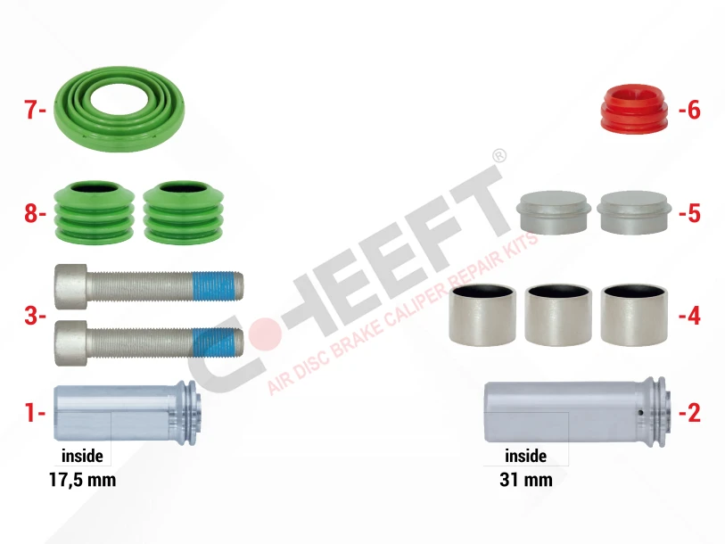 Caliper Guides & Seals Repair Kit