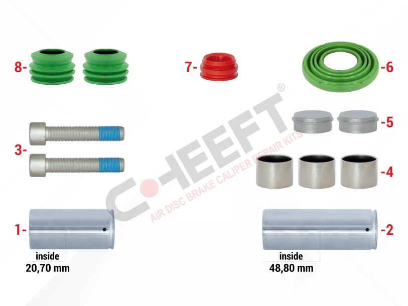 Caliper Guides & Seals Repair Kit