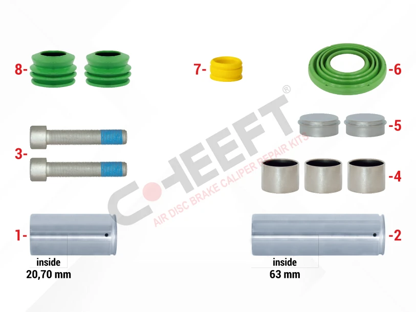 Caliper Guides & Seals Repair Kit