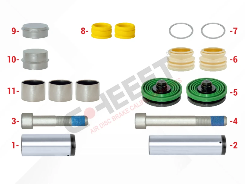 Caliper Guides, Seals & Tappet Repair Kit