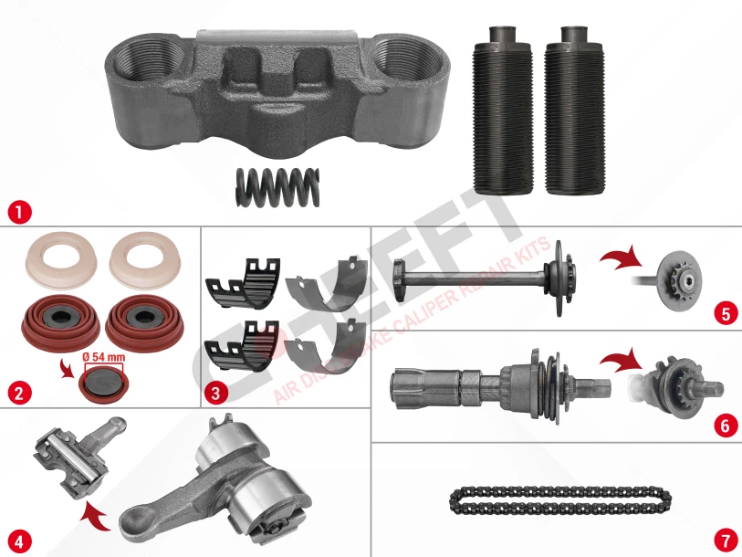 Caliper Complete Mechanism Repair Kit