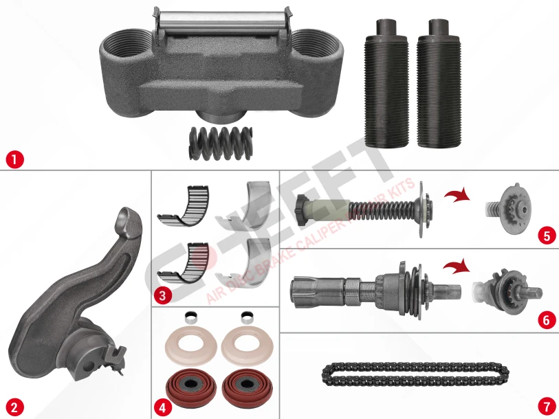 Caliper Complete Mechanism Repair Kit ( SB7 Radial )