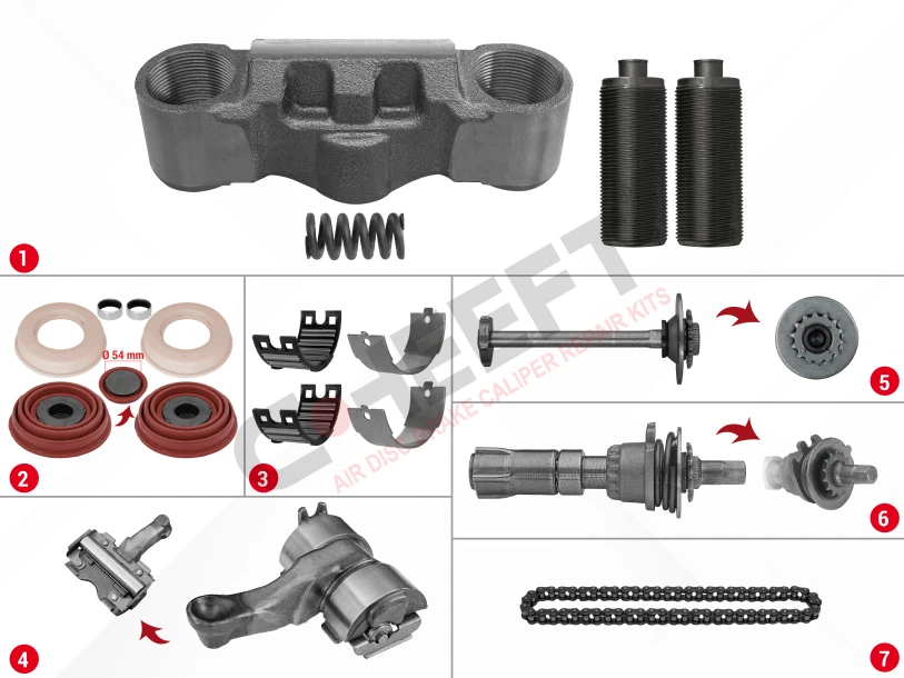 Caliper Complete Mechanism Repair Kit ( SL7/SM7 )