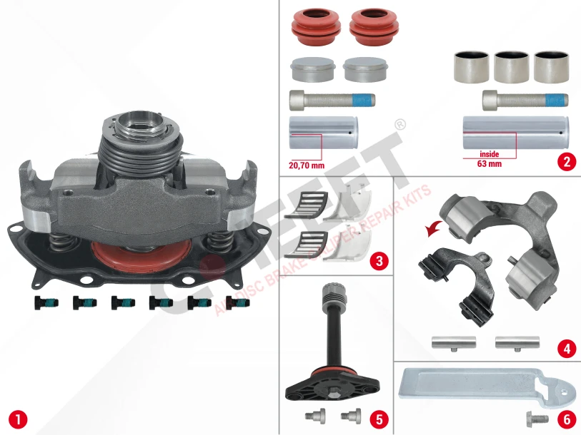 CHS3030 - Caliper Complete Repair Set ( MAXX 22T 2.0 ) | CHEEFT